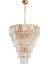 Şelale Kristal Taşlı 6 Katlı 50CM Sarı Sarkıt Avize MOD-CK-6SK50 1