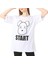 Beyaz Start Baskılı Oversize Tshirt 3
