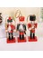 3pcs 3.9 Inç Mini Ahşap Fındıkçı Asker Süsleri Seti Asılı Bebek 3