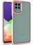 Samsung Galaxy A12 Kılıf Silikon Kenarlı Arkası Şeffa Renkli Flora Sert Kapak 1