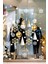 Gold Altın Rengi Balonlar Kar Taneleri Yılbaşı Vitrin Süslemeleri Sticker 70X70 cm 1
