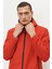 Erkek Kırmızı Standart Fit Normal Kesim Dik Yaka Softshell Mont 3