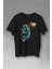 Uzayda Satürn Gezegeni Yanında Basketbol Oynayan Astronot Basketball Baskılı Tişört T-Shirt 1