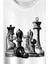 Chess Satranç Taşları Fil At Kale Vezir Santranç Baskılı Tişört T-Shirt Beyaz 2
