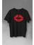 Korsan Skull Kuru Kafa Dudak Öpücük Kiss Me Baskılı Tişört T-Shirt 1