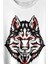 Kurt Kafası Wolf Head Bozkurt Kırmızı Gözlü Baskılı Tişört T-Shirt Beyaz 2
