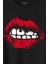 Dudaklar Piercing Kadın Ağzı Baskılı Tişört T-Shirt 2