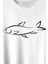 Balık Silüeti Çizimi Fish Vector Baskılı Tişört T-Shirt Beyaz 2
