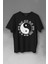 Siyah ve Beyaz Ying Yang Pokemon Minimal Baskılı Tişört T-Shirt 1
