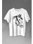 At Portresi Profili Horse Kafası Silüet Baskılı Tişört T-Shirt Beyaz 1