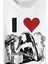 I Love Şebnem Ferah Seviyorum Silüet Baskı Baskılı Tişört T-Shirt Beyaz 2