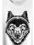 Kırmızı Gözlü Vahşi Kurt Kafası Wolf Head Bozkurt Baskılı Tişört T-Shirt Beyaz 2