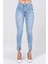 Ön Bölümü Yırtmaçlı Likralı Skinny Jean Pantolon 40164 Buz Mavisi 4