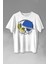 Cat Glasses Gözlüklü Sarı Lacivert Fenerbahçe Kedi Baskılı Tişört T-Shirt Beyaz 1