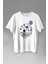 Nasa Logolu Ay Ayda Donut Yiyen Astronot Drinkin Coffee Baskılı Tişört T-Shirt Beyaz 1
