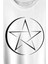 Pentagram Stencil Symbol Satanizm Baphomet Mührü Logosu Baskılı Tişört T-Shirt Beyaz 2