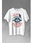 Raccoon Gömlekli Rakun Silüeti Baskılı Tişört T-Shirt Beyaz 1