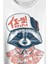 Raccoon Gömlekli Rakun Silüeti Baskılı Tişört T-Shirt Beyaz 2