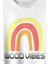 Good Vibes Gökkuşağı Rainbow Cisniyet Eşitlik Özgürlüğü Baskılı Tişört T-Shirt Beyaz 2