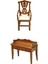 2pcs 1:12 Bebek Evi Shabby Masif Ahşap Masa ve Mobilya Ahşap Merkez Tablo ve Sandalye (Yurt Dışından) 1