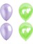 30 Adet Metalik Balon Açık Yeşil - Lila - Helyum Gazı Uyumludur.-Açılış Balonları 1