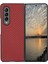 Samsung Galaxy Z Fold4 Için Karbon Fiber Doku Telefon Kılıfı - Kırmızı (Yurt Dışından) 1
