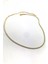 Gümüş Kısa Choker Sarı Altın Su Yolu Taşlı Kolye KO9E67 2