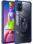 Samsung Galaxy M51 Kılıf Renkli Silikon Kenarlı Yüzüklü Manyetik Mola Kapak 1