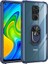 Xiaomi Redmi Note 9 Kılıf Silikon Kenarlı Yüzüklü Manyetik Mola Kapak 1