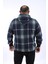 Mocgrande Kangaroo Pocket Oduncu Sweat-Gömlek Stripe 22209-LACIVERT 3