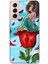 Deste Samsung Galaxy S21 Kılıf Gül ve Kız Baskılı Desenli Silikon Kılıf A++-8139 1