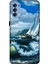 Oppo Reno 4 Kılıf Baskılı Tekne Dalga Desenli Zipax A++ Silikon - 8921 1