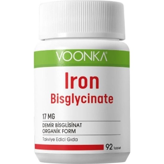 Voonka Iron Bisglycinate Demir 92 Kapsül Fiyatı