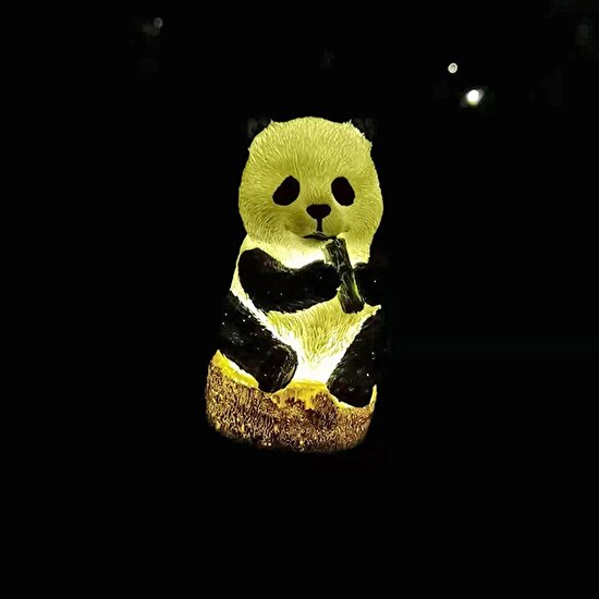 Dış Mekan Güneş Işıkları Reçine Panda Suya Dayanıklı Bahçe Dekorasyonu(Yurt Dışından)