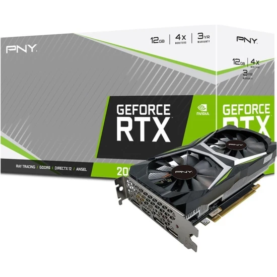 Pny Geforce Rtx 2060 12GB 192BIT Gddr6 Dp/hdmı Pcı3.0 VCG206012DFMPB