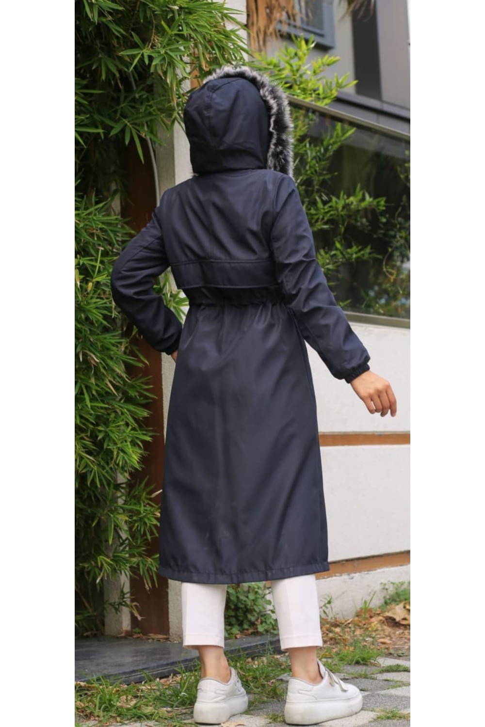 Vibeys Collection Siyah Içi Kürklü ve Su Geçirmez Kadın Kışlık Mont & Kaban görsel 8