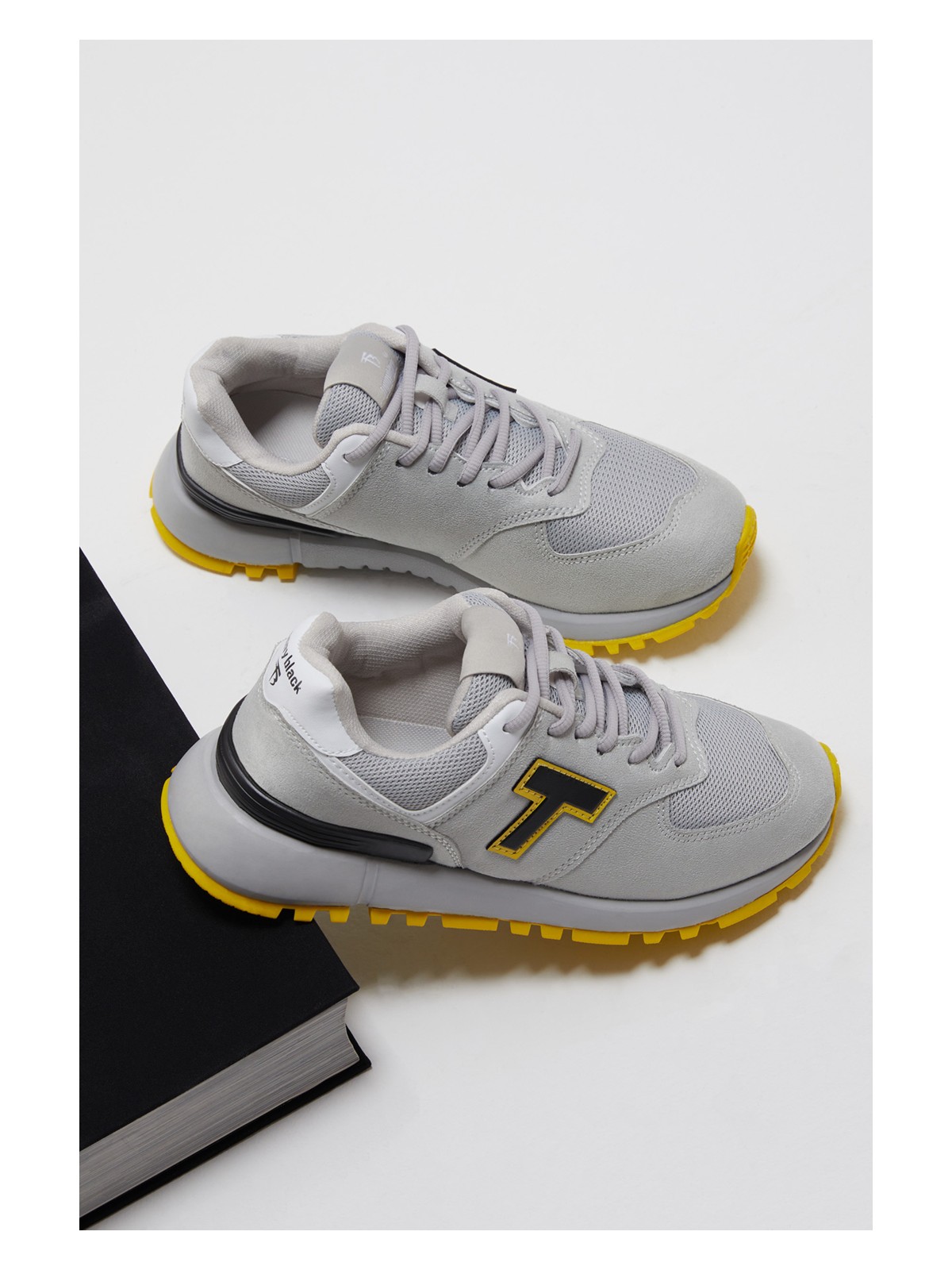 Tonny Black Unisex Beyaz Kaymaz Eva Taban Süet Sneaker - Görsel 5