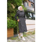 Vibeys Collection Siyah Içi Kürklü ve Su Geçirmez Kadın Kışlık Mont & Kaban