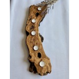 Tanju Zarkan Büyük Boy Ahşap Mumluk & Zeytin Ağacı Ahşap Masif Mumluk (66X15X4CM)