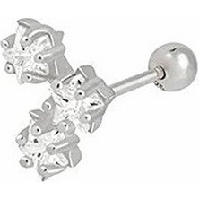Erer Gümüş Gümüş Taşlı Tragus Kıkırdak Piercing Tek Küpe HS87E96