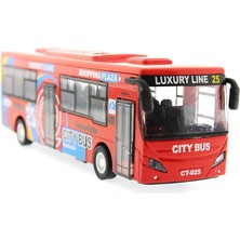 Oyuncakmatik Sesli ve Işıklı Die Cast Turist Otobüs - Kırmızı