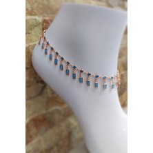 Erer Gümüş  Gümüş Firuze Baget Taşlı Halhal NZ88E62