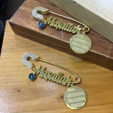 Erer Gümüş  Gümüş Maşallah Yazılı Bebek Iğnesi