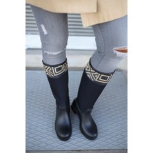 Sea & Blue Shoes Hitit Desenli Baskılı  Kadın Yağmur Çizmesi