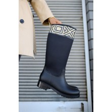 Sea & Blue Shoes Hitit Desenli Baskılı  Kadın Yağmur Çizmesi