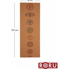 Roru Concept Cork Doğal Mantar Kauçuk Kaydırmaz Yoga Egzersiz Matı 173 x 61 cm 3 mm Nemli Eller İçin