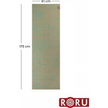 Roru Concept Doğal Jüt Yoga Egzersiz Matı 173 x 61 cm 5 mm Kuru, Az - Orta Terleyen Eller İçin, Turkuaz