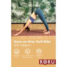 Roru Concept Doğal Jüt Yoga Egzersiz Matı 173 x 61 cm 5 mm Kuru, Az - Orta Terleyen Eller İçin, Turkuaz