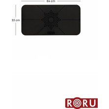 Roru Concept Sun Kaydırmaz Küçük Yoga Padi (Küçük Mat) 64 x 33 cm, Kuru - Nemli Ellere, Doğal Kauçuk, Siyah