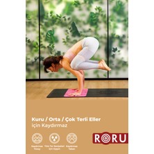 Roru Concept Sun Kaydırmaz Küçük Yoga Padi (Küçük Mat) 64 x 33 cm, Kuru - Nemli Ellere, Doğal Kauçuk, Siyah